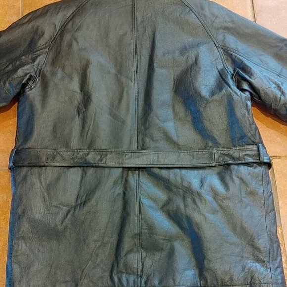 Oscar Piel Men's Black Perfect Leather Insulated Winter Coat Jacket USA - MED - Picture 9 of 9
